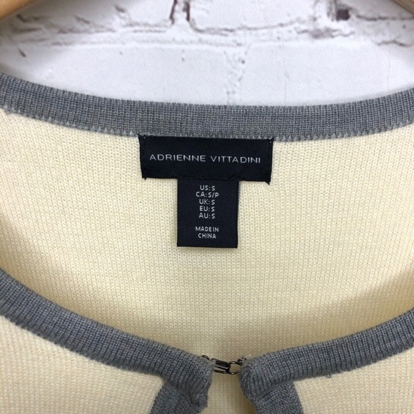 Adrienne Vittadini Open Front Striped Cardigan Size Small Gray Coatigan - Picture 8 of 9